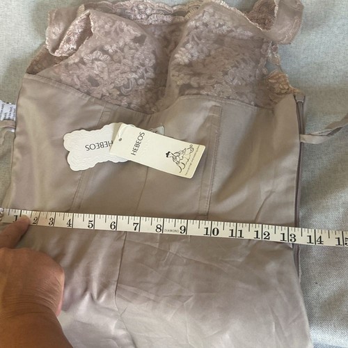 Hebeos Elegant Beige Lace Evening Gown. US-size 2 New - Picture 10 of 11