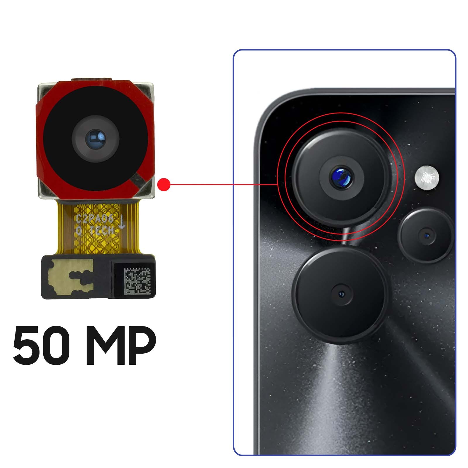 Caméra arrière 50MP pour 9i 5G module de remplacement Clappio - 3