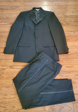 Linea Uomo 36R 2PC Black 100 Wool Tuxedo Men Pants 30 x 31