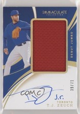 2020 Panini Immaculate Debut Jumbo Relics Holo Gold 39/71 TJ Zeuch Auto 0b2