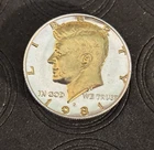 DANBURY MINT,  1981-D KENNEDY HALF DOLLAR - GOLD AND SILVER PLATED