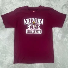 Arizona State University Sun Devils Maroon Short Sleeve TShirt Mens Medium Hanes