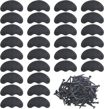 30PCS Heel Plates Black Heel Taps Rubber Tips Sole Heel Repair Pad Replacement w