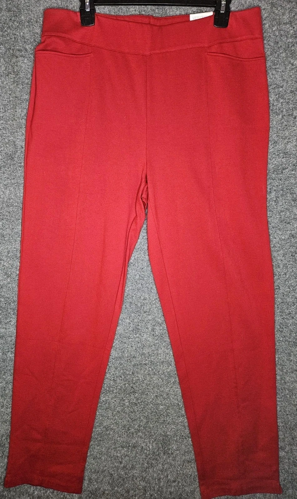 Weekends By Chicos Womens Ponte Pull-On Pants Pocket Rojo Red Size 2 NWT