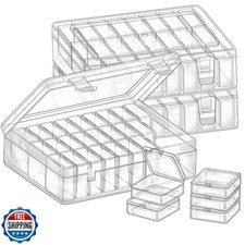 THYSSEN Bead Organizers Box,90Pcs Plastic Mini Clear Storage Case