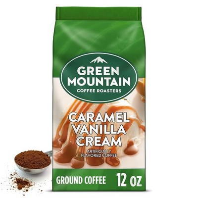 Caramel Vanilla Cream Ground Flavored Coffee Light Roast Bagged 12oz.