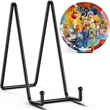 4 Pack 10 Inch Large Plate Stands for Display - Metal Plate Holder Stand + Pictu