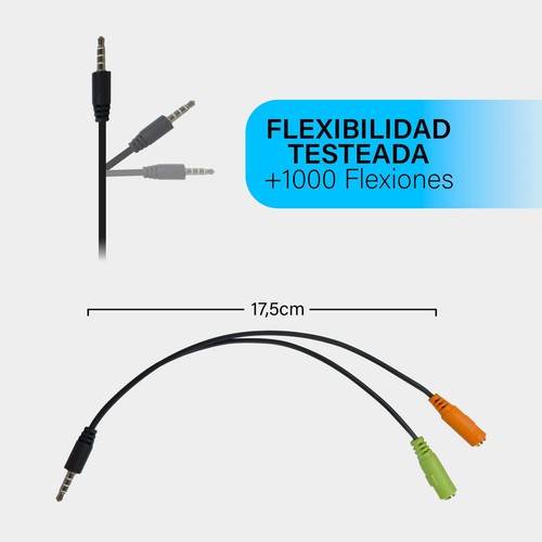 Cavo Adattatore Mini Jack 3.5mm 4 Poli Cuffie Audio Auricolari Microfono per PC - Photo 3/7