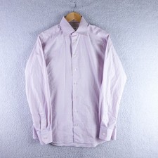 Eton Contemporary Fit Dress Shirt Mens 15.5 39 Pink Blue Micro Check Cotton
