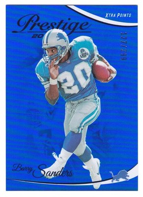 2023 Prestige Barry Sanders #100 Xtra Points Premium Blue /299 Lions Color Match