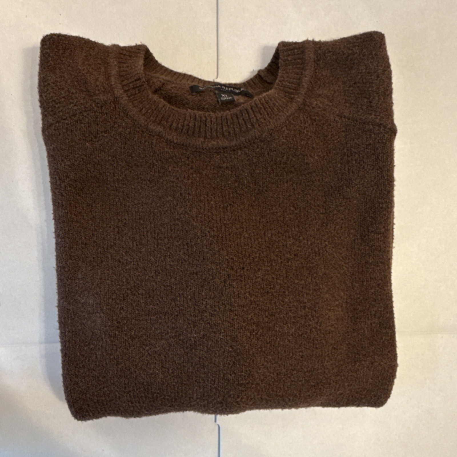 Banana Republic Men's Brown Knit Pullover Sweater XL Cotton Blend Long Sleeve