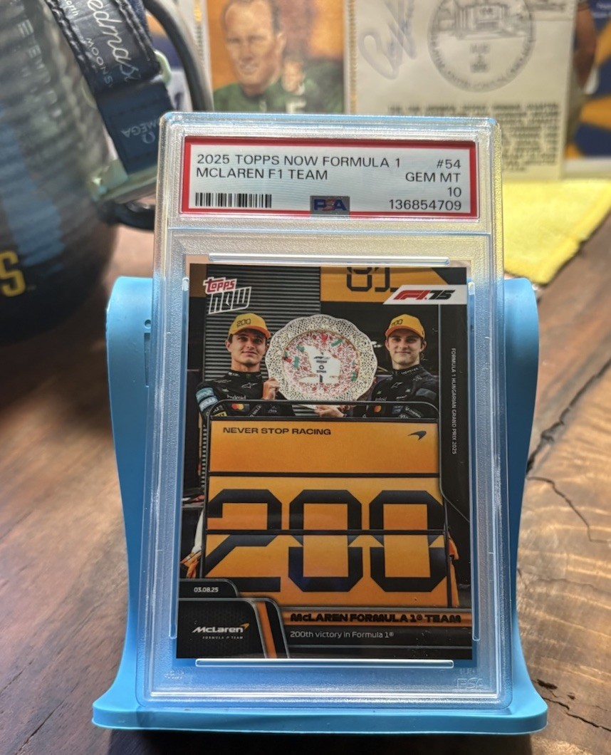 NORRIS•PIASTRI 2025 Topps Now F1 MCLAREN 200th WIN #054 PSA 10 Gem 