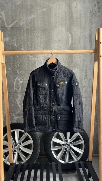 Women Barbour Jacket Black Nylon L