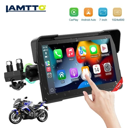 7" Waterproof Motorcycle Navigator Wireless CarPlay Android Auto Portable Screen