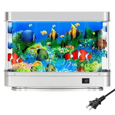 Fake Fish Tank Artificial Aquarium Decorations Virtual Ocean Moving Fish Lamp