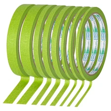 KALIONE Pinstripe Tape - 8 Rolls, 1/8, 1/4, 1/2 inch, Green, Green 