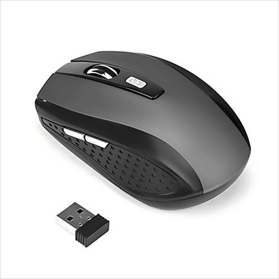 Funk Maus Büro Kabellos Schwarz Grau Rot Blau USB Wireless Mouse Für PC Laptop