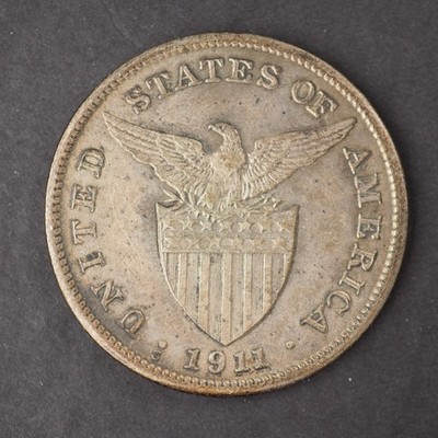 1911 *S* PHILIPPINES 1 PESO SILVER COIN  **FREE SHIPPING**C3982