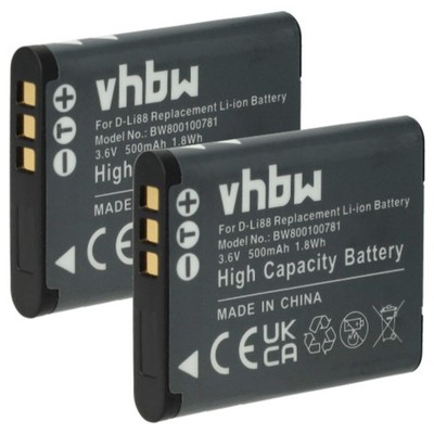 2x Akku für Sanyo Xacti VPC-CG21 VPC-GH3 VPC-GH1 VPC-CS1 VPC-GC10 500mAh 3,6V