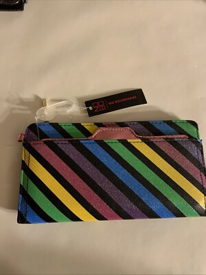 No Boundaries Ladies Zip Button & Removable Card Wallet Ella Rainbow Stripe