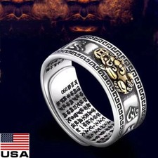 Feng Shui Pixiu Mani Mantra Adjustable Ring Protection Wealth Ring Quality Lucky