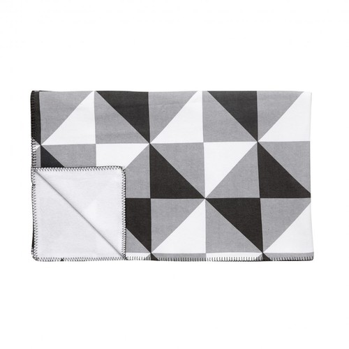 Geometrische Tagesdecke / Decke Muster Bedruckt IN Weiß und Grau Von Hubsch