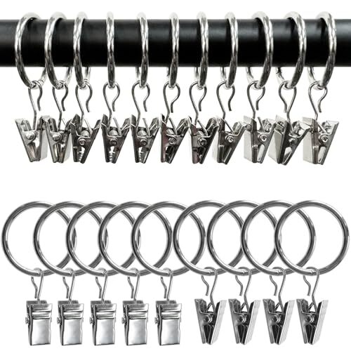 40 Pack Curtain Rings with Clips, Drapery Clips with Rings, Drapes Rings 1.26 - Bild 7 von 7