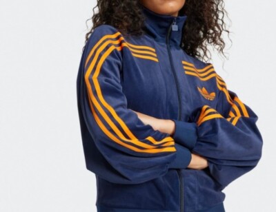 Adidas 70s Velour Track Top Womens - Night Indigo / JN8287 Adidas 70s Velour Track Top Womens - Night Indigo / JN8287