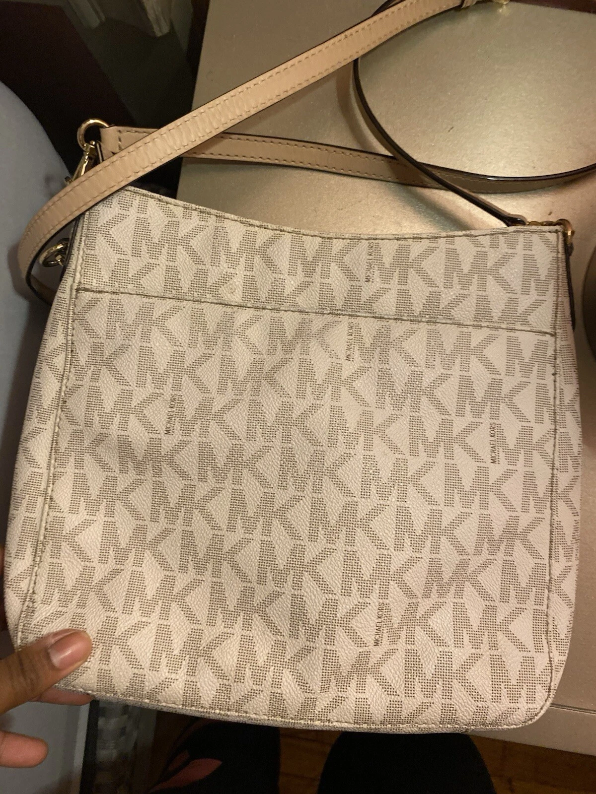 Borsa messenger grande da donna Michael Kors Jet Set blush polvere vaniglia rosa