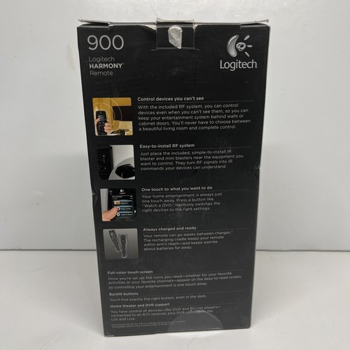 Logitech Harmony 900 Remote w Charging Base, Blaster & Cords Bundle FOR REPAIR - Afbeelding 11 van 11
