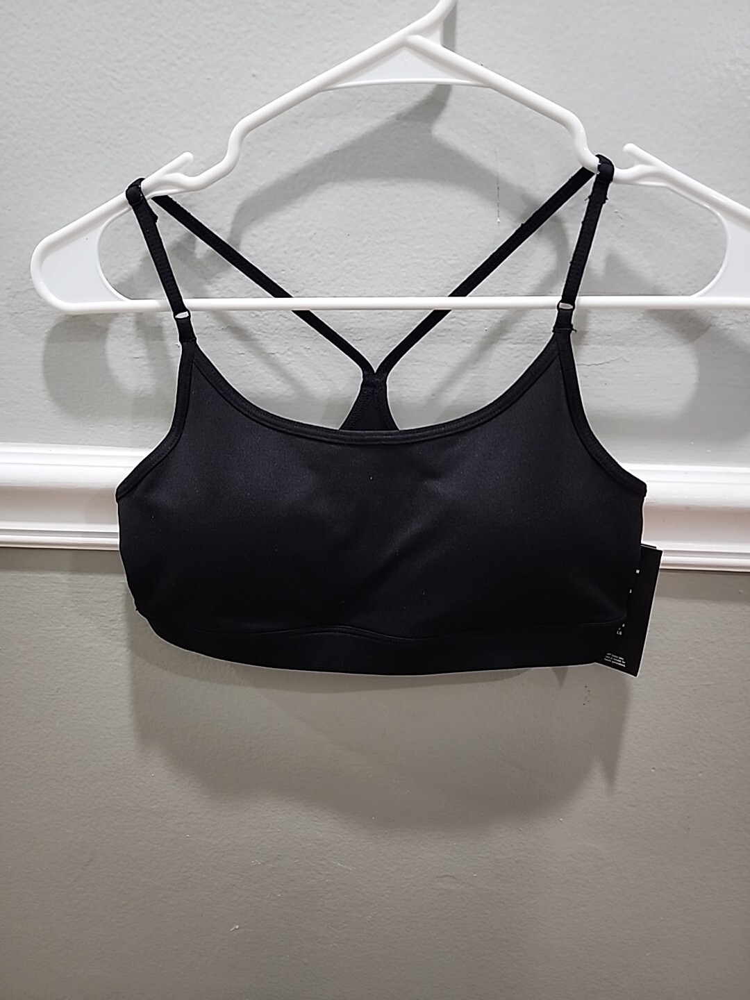 Low Impact Solid Black Sports Bra for Women Size S Small New-image