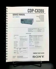 Sony CDP-CX355 CD Player SERVICE Manual Instructions w/ Coil Bound