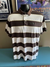 John Deere Striped Short Sleeve Polo Shirt Size Large