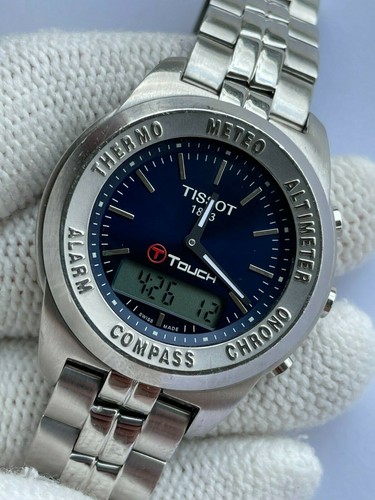 TISSOT T TOUCH WATCH Z 254/354 ANALOG DIGITAL WATCH BLUE DIAL MENS 42mm  SWISS | eBay