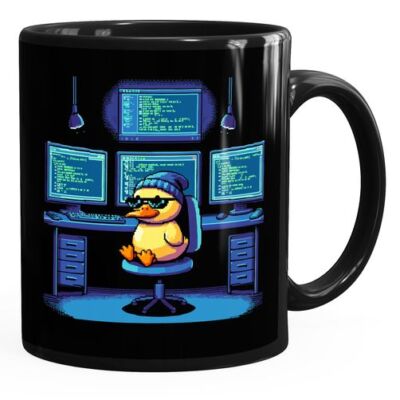 Kaffee-Tasse  Quietsche-Entchen Rubber Duck Debugging Hacker Ente Geschenk
