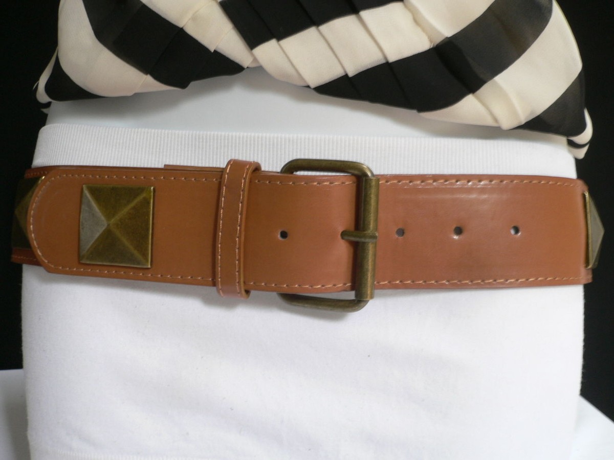 Ceinture Femme Simili Cuir Western Marron Cloutée - Taille Petit/moyen - Occasion