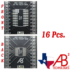 SOIC20 TSSOP20 Black PCB Adapter Boards for SMD to DIP Panel of 16