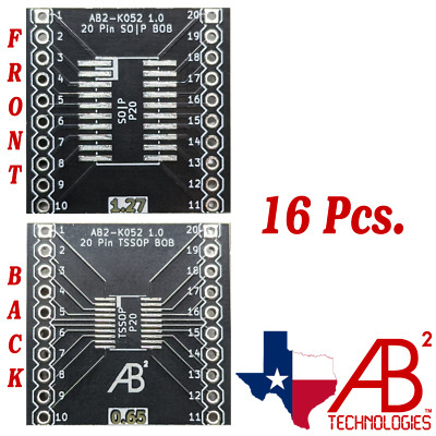 SOIC20 TSSOP20 Black PCB Adapter Boards for SMD to DIP Panel of 16