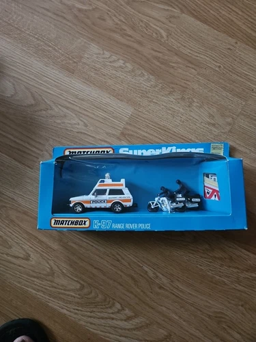 Vintage Matchbox SuperKings K-97 Range Rover Motorcycle Police in Box