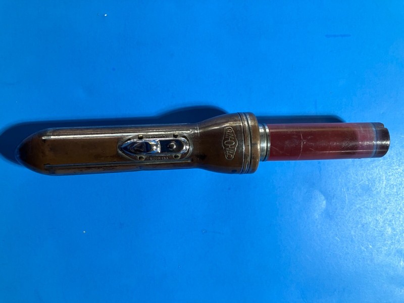 Rare Vintage Ray-O-Vac Traf-OLite MCM Chrome Red Light Traffic Flashlight 