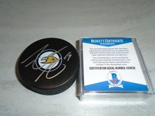 Adam Henrique Signed Anaheim Ducks Hockey Puck Autographed Beckett BAS COA 1C