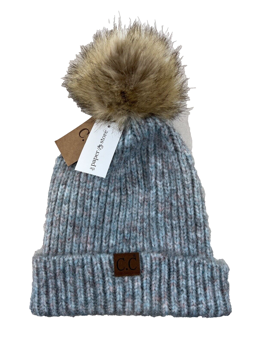 C.C Pom Pom Beanie Hat Multicolor Blue Paper Store Winter  display picture 3
