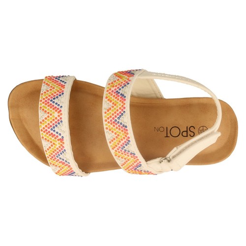 Spot On Niña Blanco con Tira Trasera Verano Sandalias Colorido Joyas - H0R247 - Imagen 10 de 21