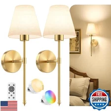 VOLISUN Battery Operated Wall Sconces Set of Two, Wireless Wall Sconces with 