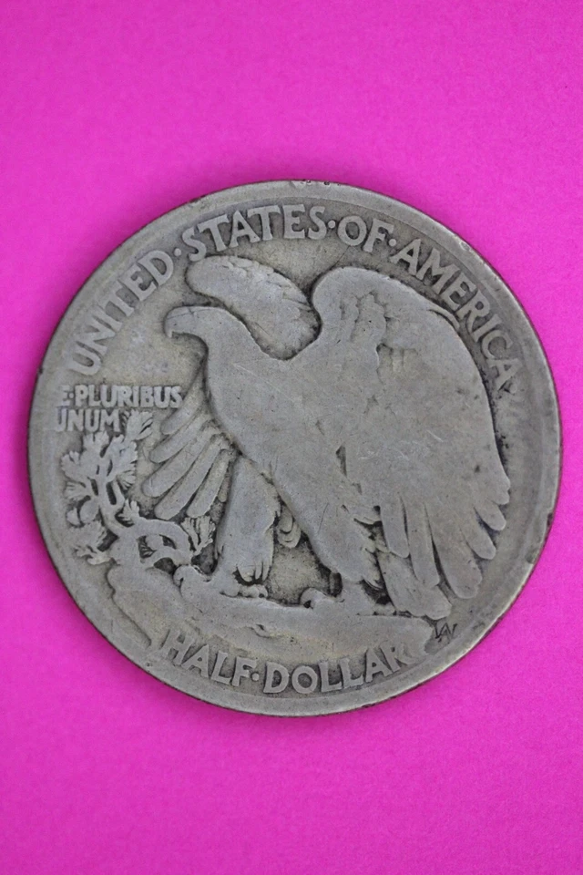 1916 D Walking Liberty Silver Half Dollar Guaranteed Authentic Genuine Coin 1504 - Image 2 of 3