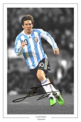 LIONEL MESSI ARGENTINA SIGNED AUTOGRAPH PHOTO PRINT SOCCER | eBay
