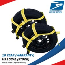 Car Basket Straps Adjustable Tow Dolly Demco Wheel Net Set Flat Hook Yellow D31