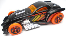 2022 HOT WHEELS BURL-ESQUE BLACK 1:64 DIECAST 2 3/4" CAR W/ ORANGE YELLOW & RED