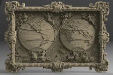3D STL Model # THE MAP OF THE WORLD  # for CNC 3D Printer Engraver Carving Aspir