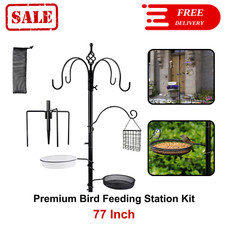 Bird Feeding Station Kit Pole Wild Bird Feeder Hanging Planter Hanger Multi Feed